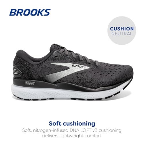 Brooks Women’s Ghost 16 Neutral Running Shoe - Black/Grey/White - 7.5 Medium - Image 2