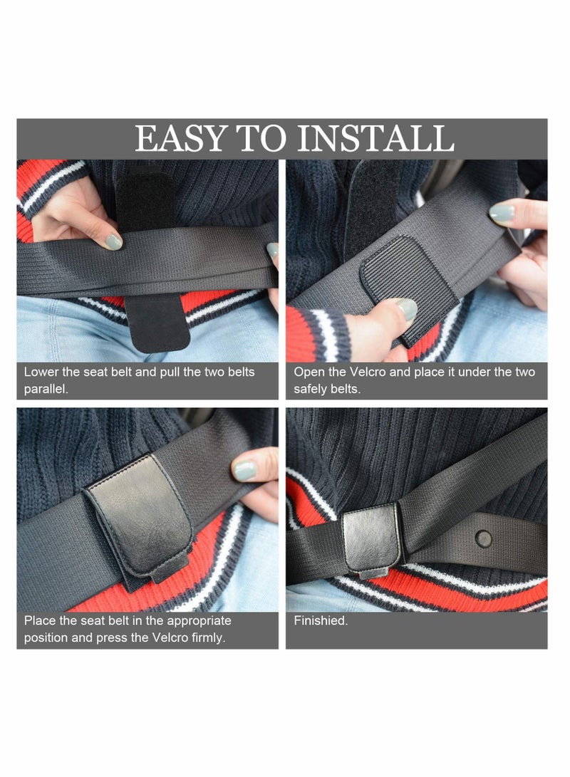 Y&D Car Seat Belt Adjuster, 4 Pack Premium PU Leather Seatbelt Clip for Vehicle Automobile Safety Comfort Universal Shoulder Neck Strap Positioner Adults Kids Children Toddler  - Image 4