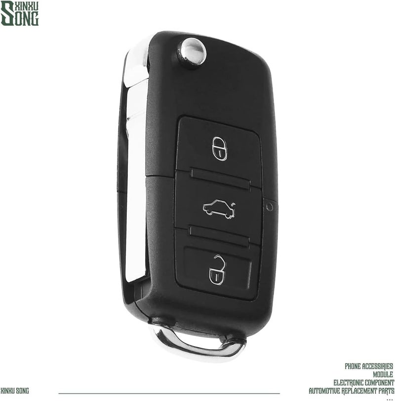 1Pcs Car Key Fob Keyless Flip Entry Remote HLO1J0959753AM 3-btn Compatible with Beetle Golf Passat Flip Key Fob - Image 1