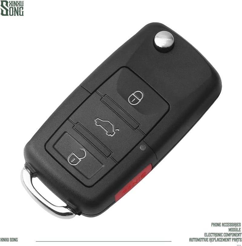 1Pcs Car Key Fob Keyless Flip Entry Remote HLO1J0959753AM 3-btn Compatible with Beetle Golf Passat Flip Key Fob - Image 3