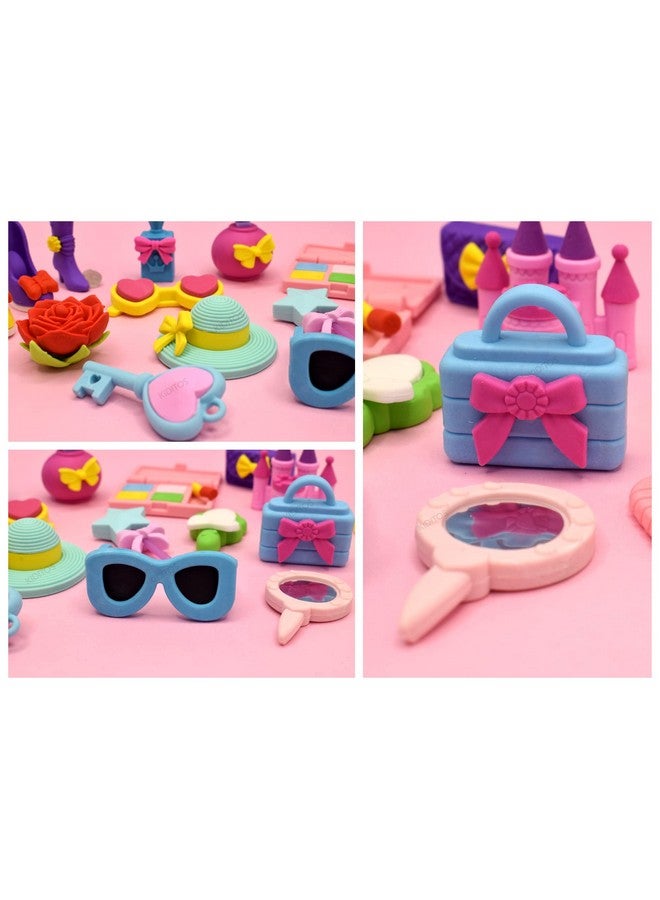 Kiditos Erasers Pack of 20 Fairytale Fashion Palace Toy for Kids Girls Play Fancy Erasers for Kids School Stationary Kit Birthday Return Gift, Multi - Image 2