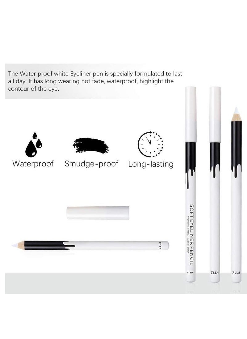 Excefore 12 Packs White Eyeliner Pencil, Professional Highlighter EyeLiner Pen, Eye Liner Waterproof Long Lasting Brighten  - Image 5