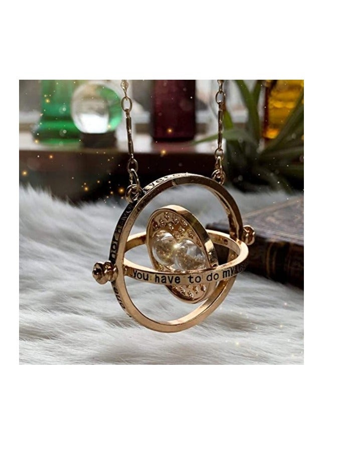 KASTWAVE Harry Potter Reverse Clock Cartoons Metal Pendant Necklace Gifts for Men and Women (Gold) - Image 3