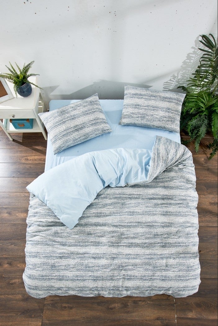 Valezium Sea Single Patterned Duvet Cover Set with Elastic Sheets and 1 Pillowcase  - Image 1