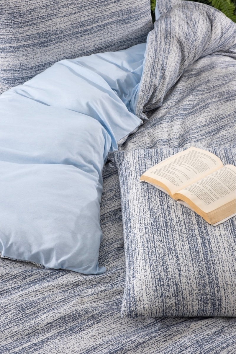 Valezium Sea Single Patterned Duvet Cover Set with Elastic Sheets and 1 Pillowcase  - Image 2