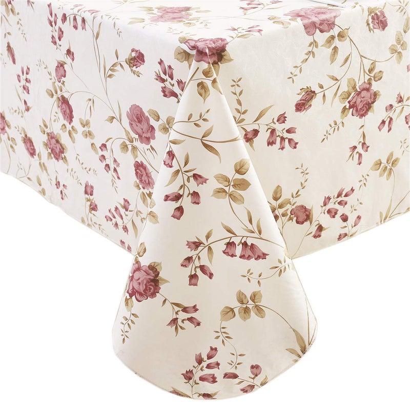 Walrus Heavy Duty Vinyl Tablecloth with Flannel Backing Waterproof Oil-Proof Plastic Table Cloth Stain-Resistant Wipeable Rectangle or Square Table Cover for Indoor and Outdoor (Flowers, 54X54 Inch) - Image 1