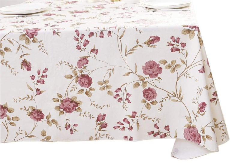 Walrus Heavy Duty Vinyl Tablecloth with Flannel Backing Waterproof Oil-Proof Plastic Table Cloth Stain-Resistant Wipeable Rectangle or Square Table Cover for Indoor and Outdoor (Flowers, 54X54 Inch) - Image 2