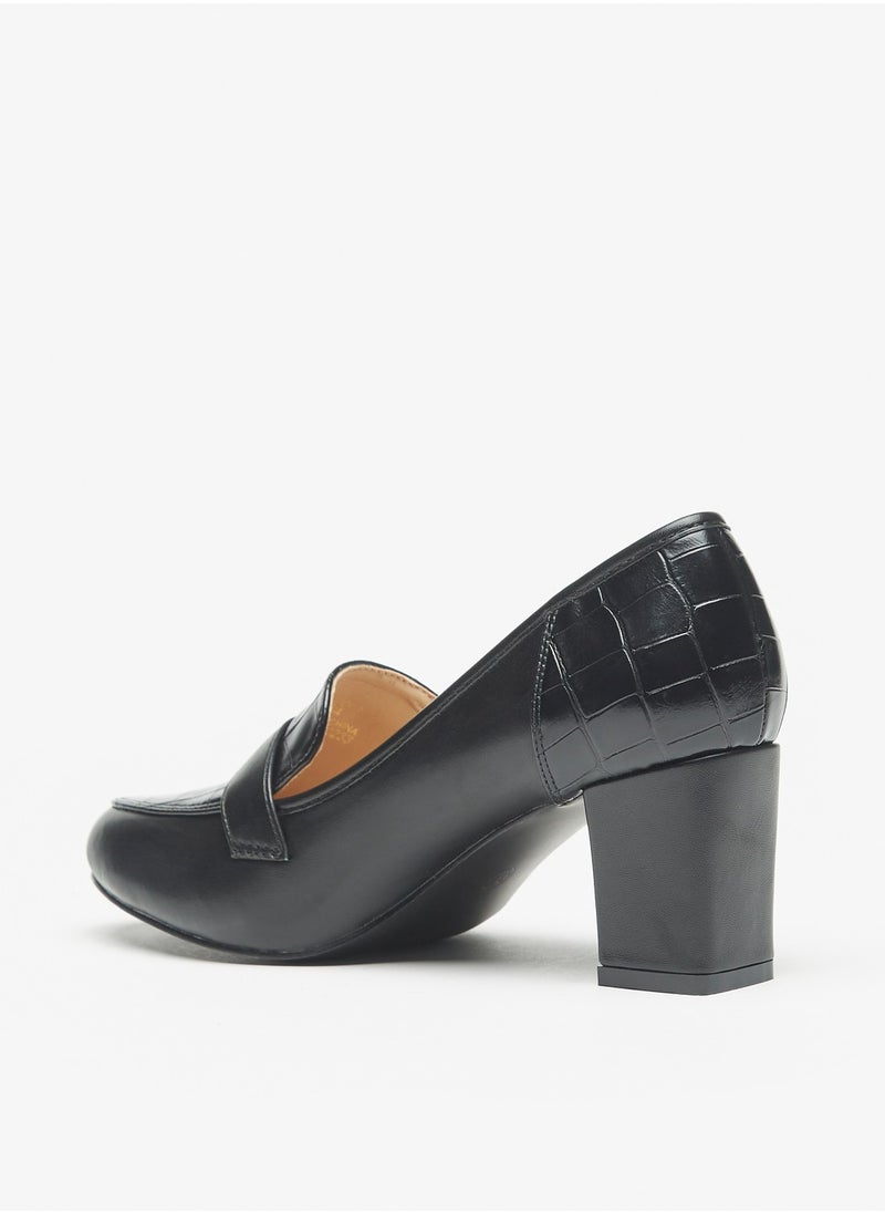 Flora Bella By Shoexpress - Women Floral Bella Textured Slip-On Pumps with Block Heels and Buckle Detail - Image 1