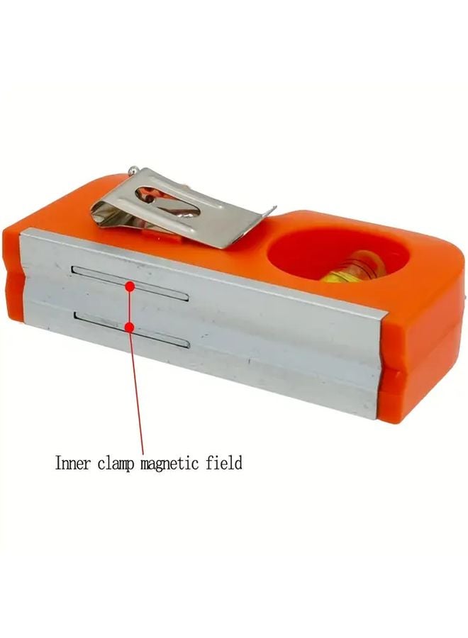 مسطرة مستوى محمولة متينة بفواقيع فقاعية مزدوجة بمقياس سنتيمتر وبوصة باللون البرتقالي والأسود 1 قطعة - Image 4