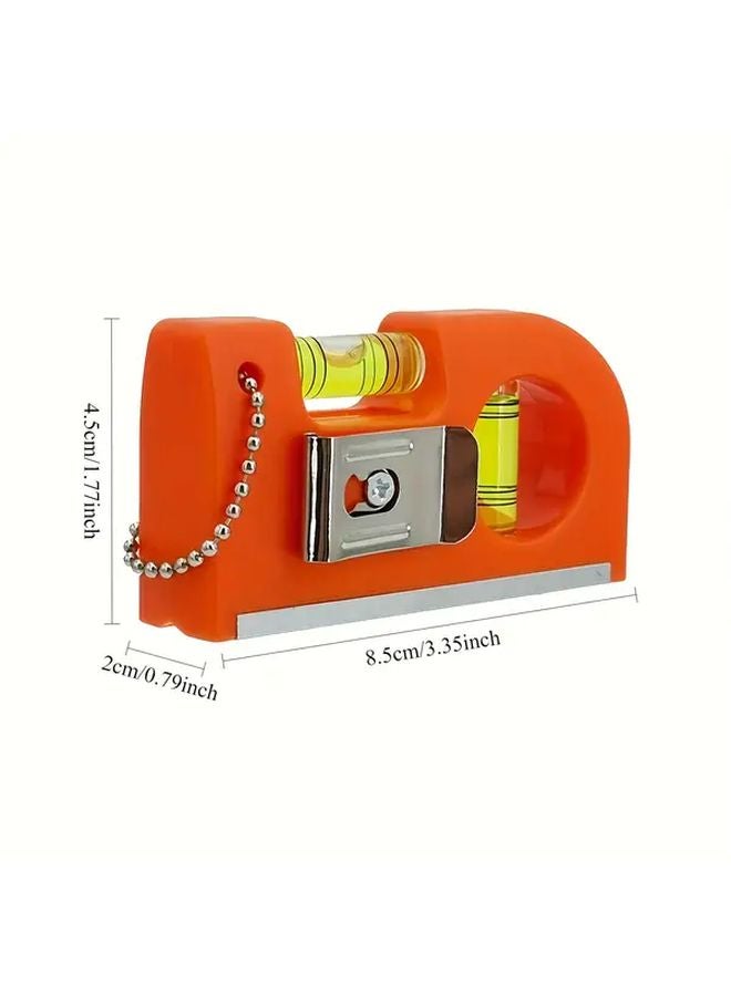 مسطرة مستوى محمولة متينة بفواقيع فقاعية مزدوجة بمقياس سنتيمتر وبوصة باللون البرتقالي والأسود 1 قطعة - Image 3