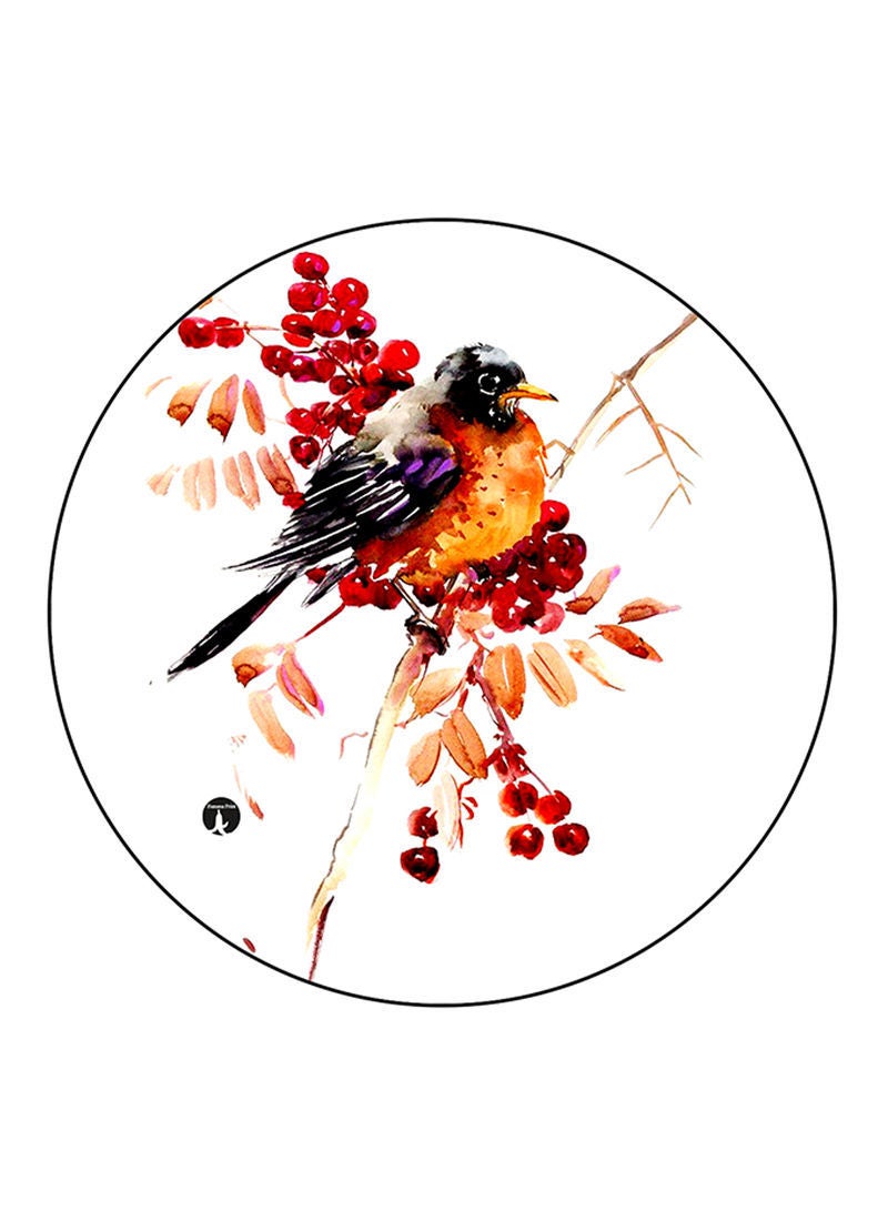 RKN Bird Printed Fridge Magnet Round  Multicolour - Image 1