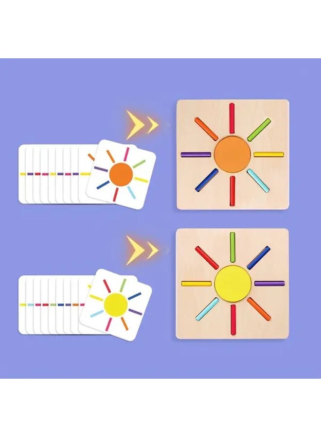 لغز الشمس الخشبي مع مؤقت وبطاقات تعليمية لعبة تعليمية للأطفال - Image 5