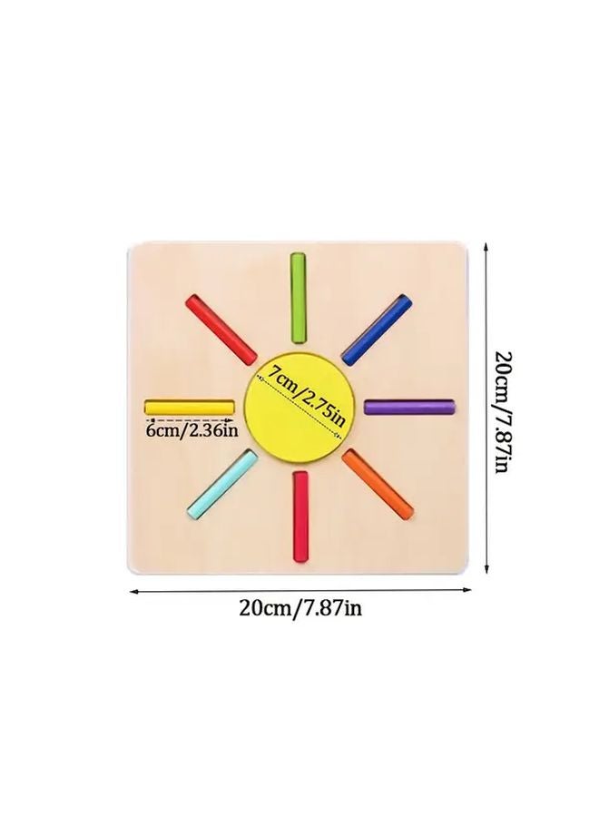 لغز الشمس الخشبي مع مؤقت وبطاقات تعليمية لعبة تعليمية للأطفال - Image 3