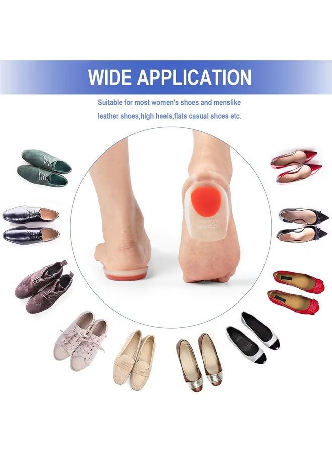 YJ 2 Pairs Gel Heel Cup for Plantar Fasciitis, Silicone Heel Cup Pads for Pain Bone Spur Pain Tendon Treatment Foot Comfort Support Protectors Gel Heel Cups for Women Men - Image 5