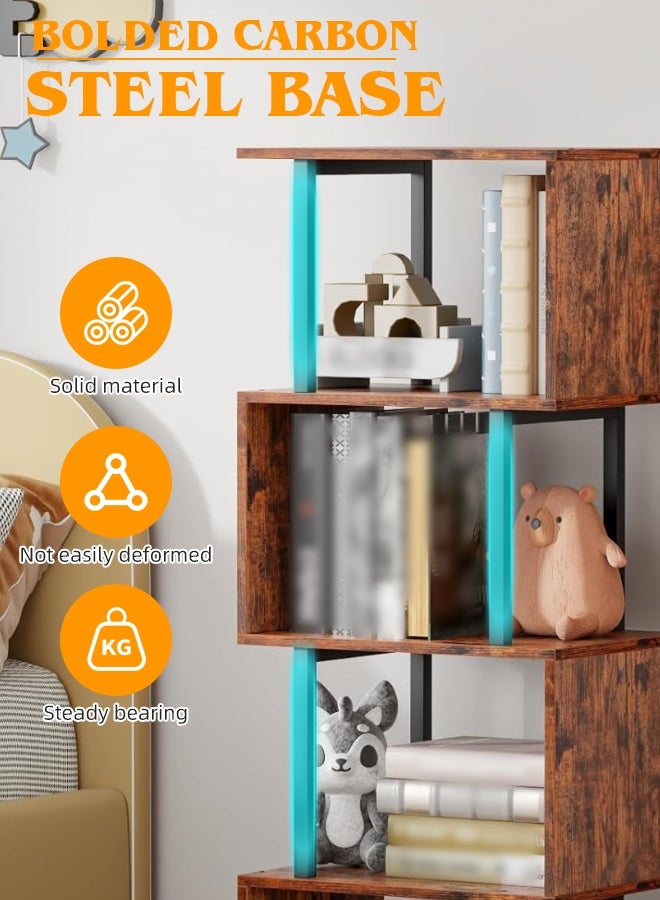 مساحة عمار رفوف كتب وخزانات كتب مكونة من 5 طبقات، رفوف عرض أرضية، رفوف تخزين، خزانة كتب، أثاث ديكور منزلي للمكتب المنزلي، غرفة المعيشة، غرفة النوم، وحدة أرضية - Image 5