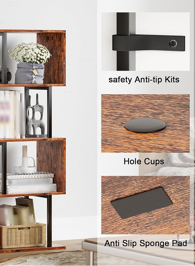 مساحة عمار رفوف كتب وخزانات كتب مكونة من 5 طبقات، رفوف عرض أرضية، رفوف تخزين، خزانة كتب، أثاث ديكور منزلي للمكتب المنزلي، غرفة المعيشة، غرفة النوم، وحدة أرضية - Image 4