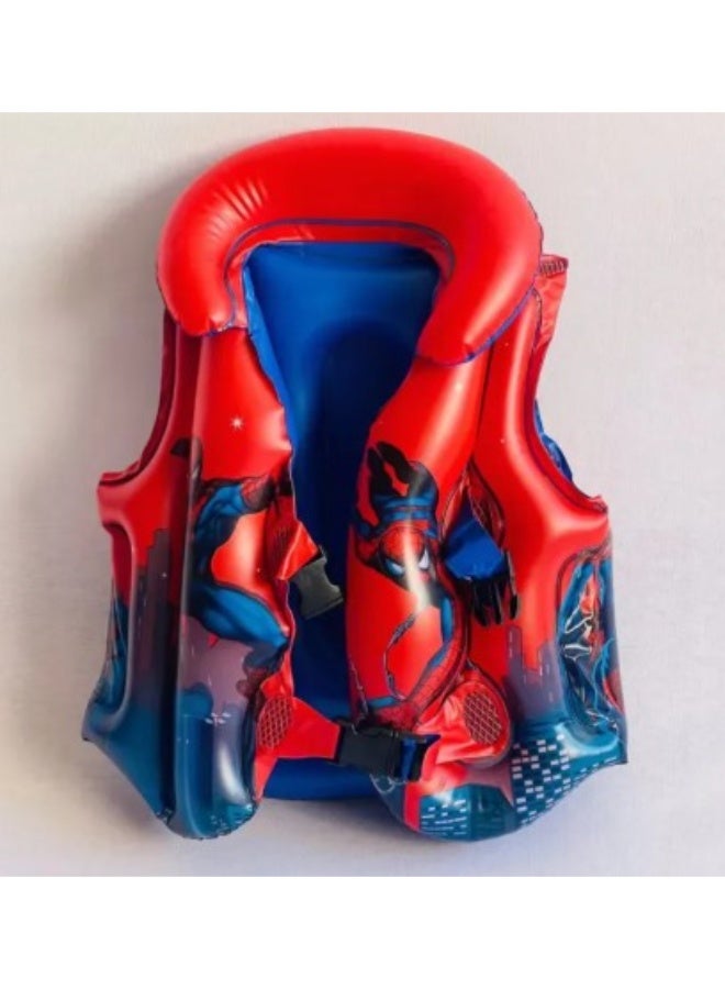 Spider-Man Spider-Man Kids Inflatable Life Jacket – Superhero-Themed Safety Vest for Ages 4-6 size 19– Pool, Beach, & Boating Gear - Image 1