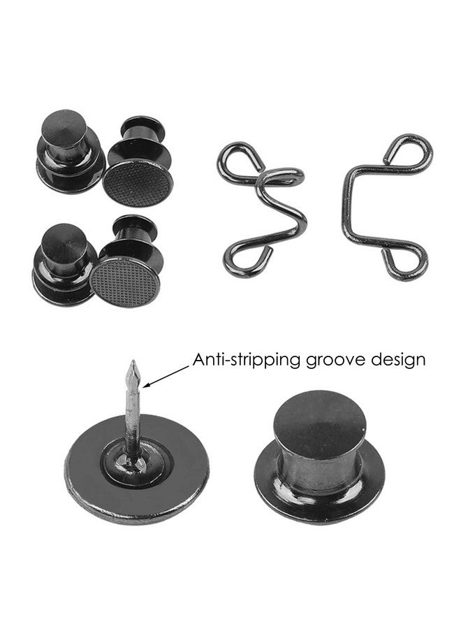 سورس تون 4 مجموعات من مشابك الخصر القابلة للتعديل بدون مسامير من SourceTon، وموسع مشبك الخصر القابل للتعديل وموسع الجينز، وأزرار الجينز القابلة للتعديل (مقاسان، ذهبي وأسود) - Image 4