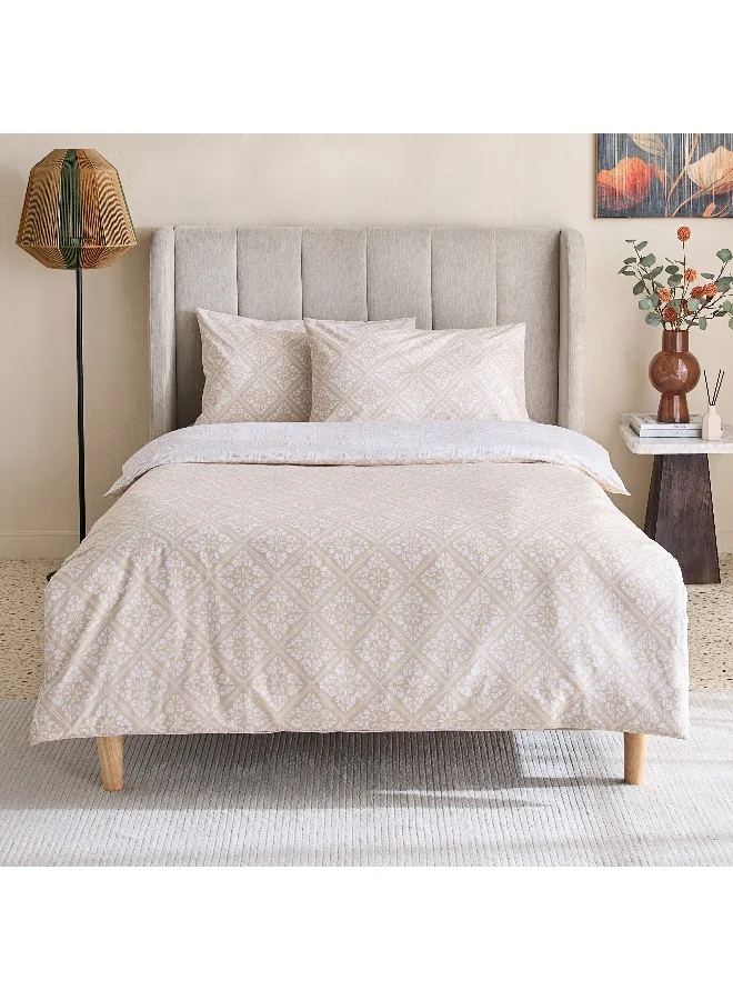 هوم بوكس Madison Burnley 3-Piece Printed Cotton Twin Duvet Cover Set - 150x220 cm