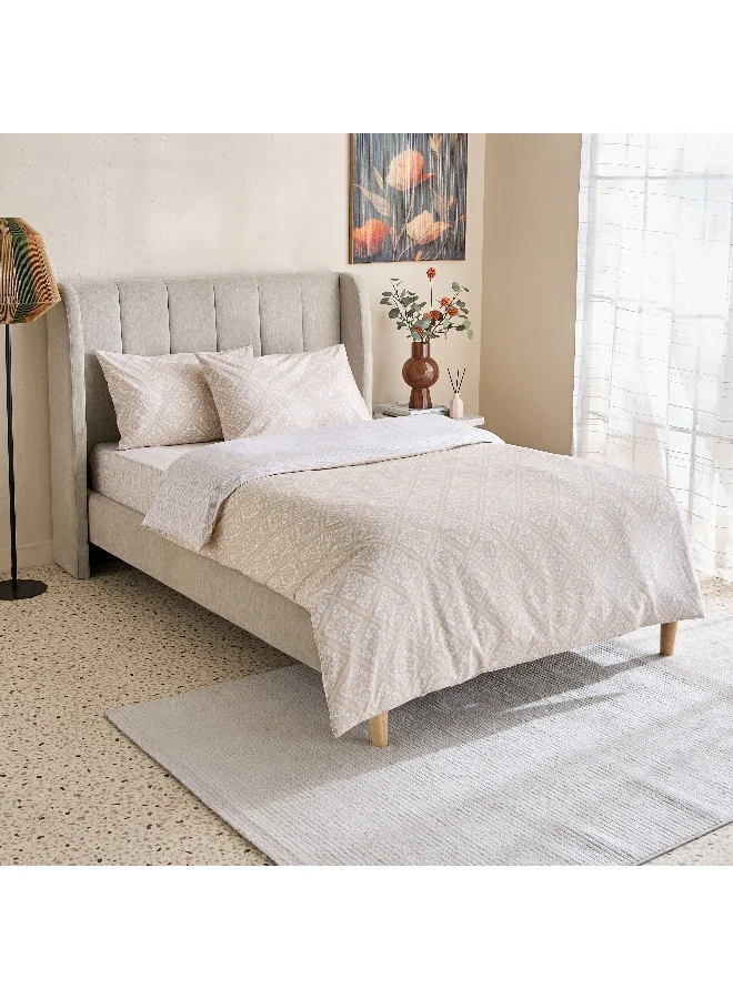 Home Box Madison Burnley 3-Piece Printed Cotton Twin Duvet Cover Set - 150x220 cm
