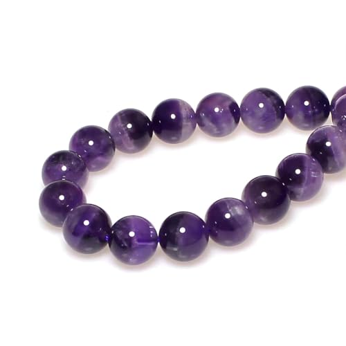 MJDCB Natural Dreamy Amethyst Beads Round Stone Beads DIY Loose Beads for Jewelry Making Beads 15" (8mm) - Image 2