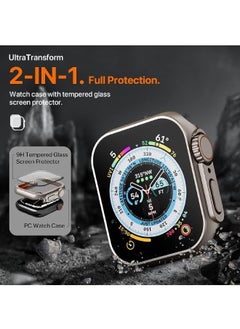 Generic Compatible for Apple Watch Series 7/8/9 45mm Hard Case with Tempered Glass Screen Protector, Unique Design Hard PC Waterproof Case Cover, Bumper Full Coverage Accessories for iWatch 7/8/9 45mm  - Image 3
