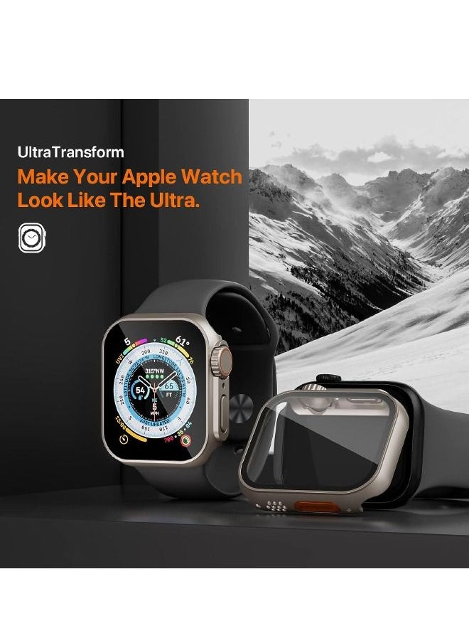 Generic - Compatible for Apple Watch Series 7/8/9 45mm Hard Case with Tempered Glass Screen Protector, Unique Design Hard PC Waterproof Case Cover, Bumper Full Coverage Accessories for iWatch 7/8/9 45mm - Image 1