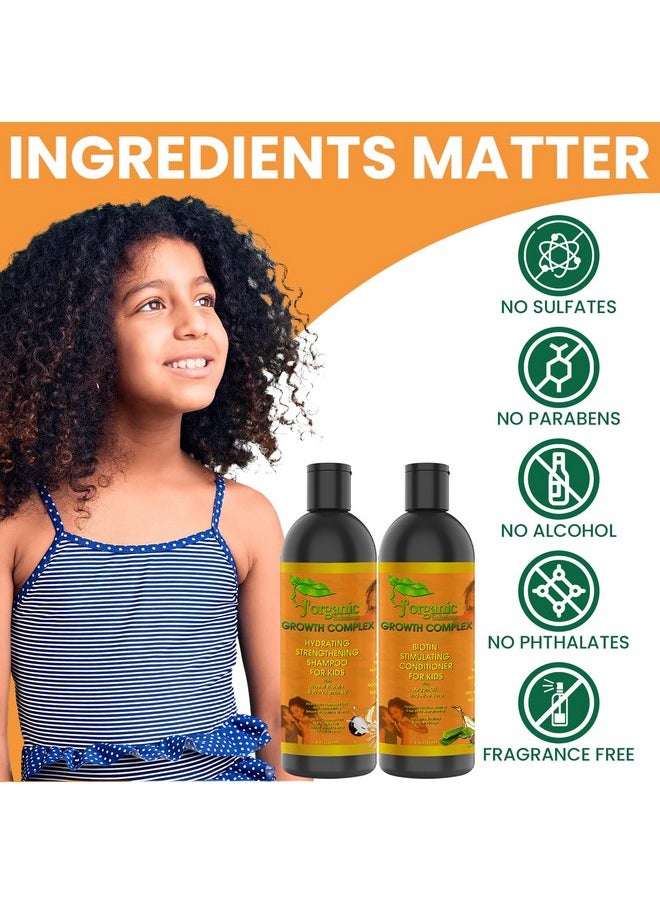 J'Organic Solutions - Organic Solutions Kids Shampoo And Conditioner Hydrating & Strengthening Kids Conditioner With Biotin Phthalatesfree No Sulfates Parabenfree Baby & Toddler Shampoo And Conditioner 2X8Oz. - Image 1