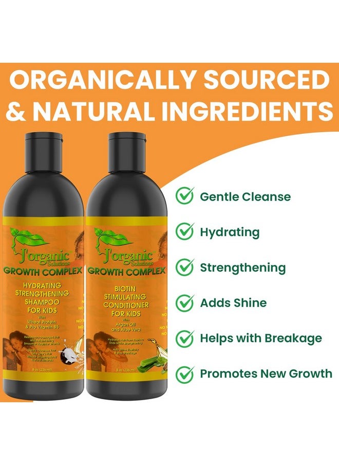 J'Organic Solutions - Organic Solutions Kids Shampoo And Conditioner Hydrating & Strengthening Kids Conditioner With Biotin Phthalatesfree No Sulfates Parabenfree Baby & Toddler Shampoo And Conditioner 2X8Oz. - Image 1