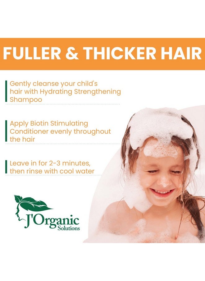 J'Organic Solutions - Organic Solutions Kids Shampoo And Conditioner Hydrating & Strengthening Kids Conditioner With Biotin Phthalatesfree No Sulfates Parabenfree Baby & Toddler Shampoo And Conditioner 2X8Oz. - Image 1