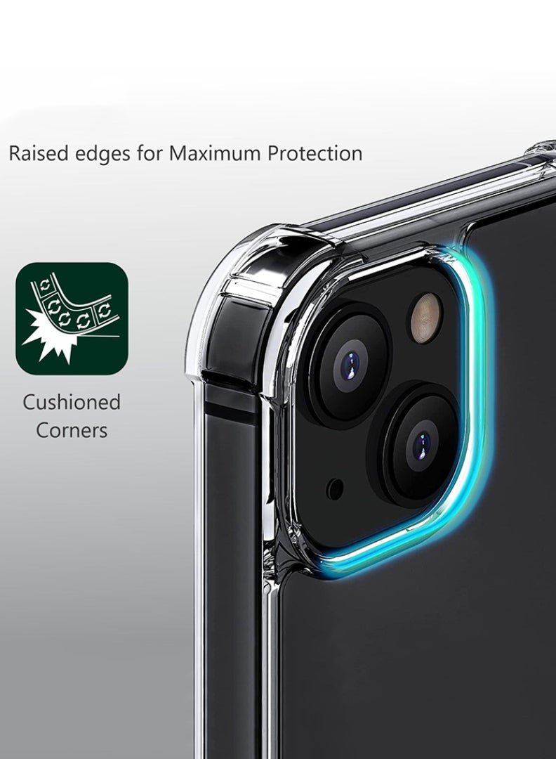 Case Up Apple iPhone 14 Plus Clear Case, Shock-Absorption Hard PC Back Cell Phone Cover with Reinforced Corners, Soft Edges TPU Crystal Clear Protective Bumper Case - Image 4