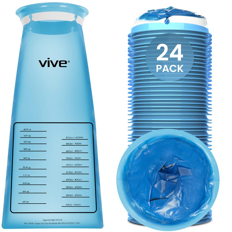 Vive Vomit Bags Disposable 24 Pack Emesis Bags 1000ml Barf Throw Up Puke Bags for Car Leak Resistant Portable Nausea Bags for Travel Motion Morning Sickness Kids Adults Pregnant Women - Image 2