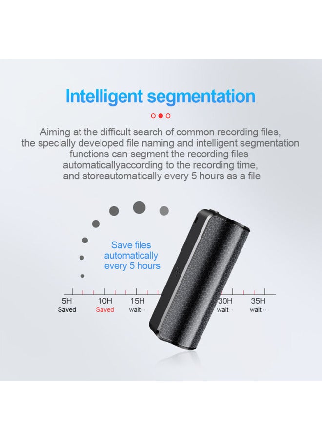 Q70 Smart Voice Control Recorder Strong Magnetic Attraction Long Battery Life 500 Hours Digital Computer Recording Device-Color:English-Black-Capacity:256GB - Image 3