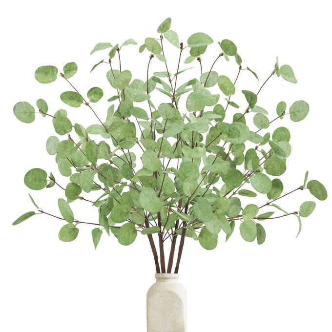 4 Pcs Artificial Eucalyptus Stems Leaves 263 Real Touch Leaf Faux Tall Greenery Branches for Vase Wedding Bouquet Centerpiece Flower Arrangement Home Office Spring Decoration