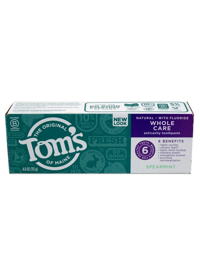 Tom's of Maine Toms Of Maine Natural Whole Care Spearmint Anticavity Toothpaste With Fluoride 4 Ounce 6 Per Case.  - Image 4