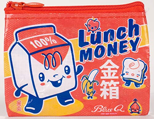 Blue Q Coin Purse, Lunch Money. Made from 95% recycled material, the ultimate little zipper bag to corral cash, credit cards, ear buds, gift cards, stamps, coins. 3"h x 4"w. - Image 5