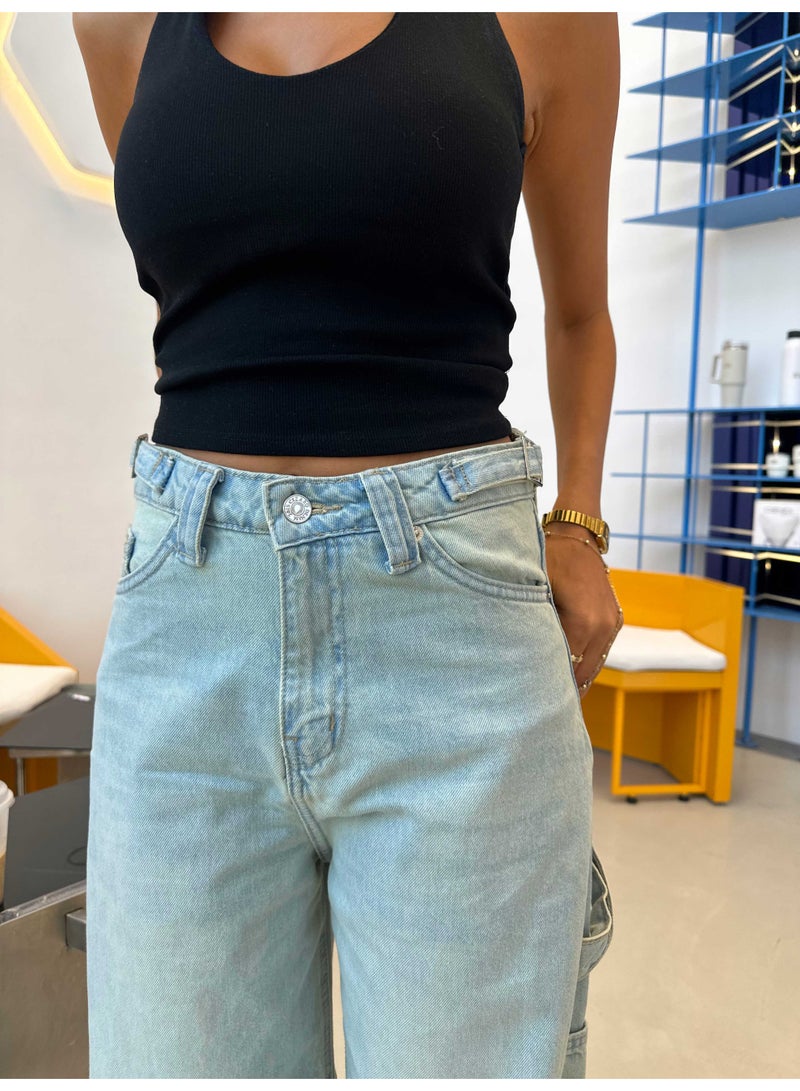 CIZARO Carpenter - High-Waist Light Vintage Blue Jeans  - Image 5