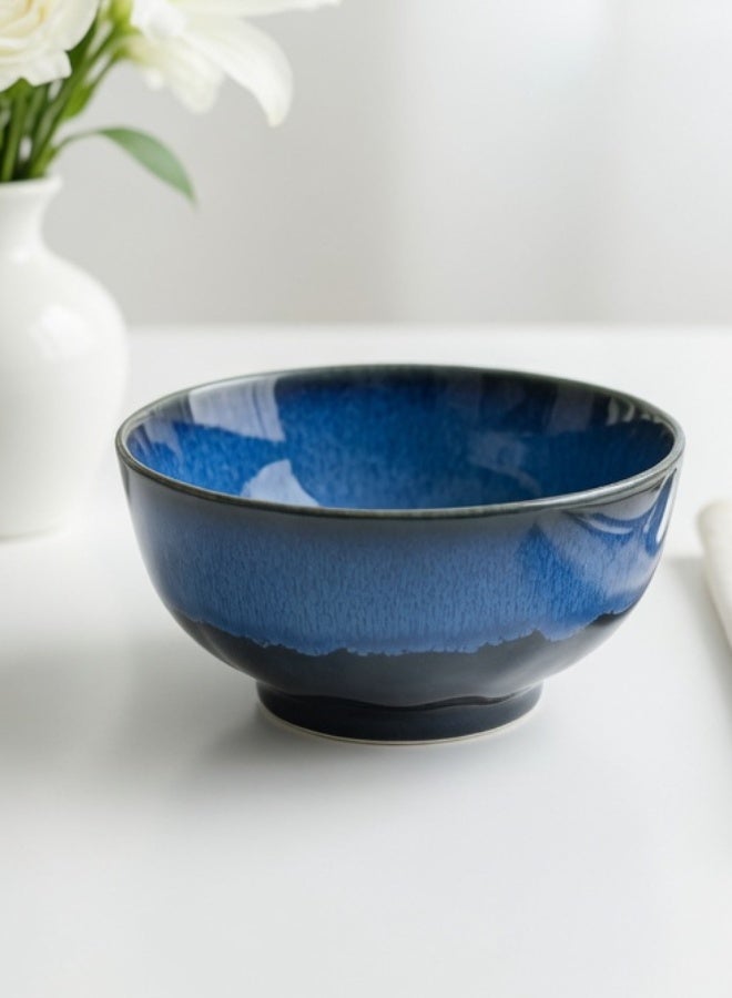 Japanese Style Ceramic Soup Bowl, Premium Porcelain Large Soup Bowl 7.25 inch, 1200ml Blue Glaze Ramen Bowl, Handcrafted Ramen Bowl, Perfect for Soup, Rice, Ramen, Cereal, Fruits - Image 3