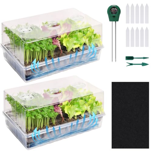 Adawook Self-Watering Seed Starter Tray, Seed Starter Kit Self Water, Germination Trays for Seed Starting with High Humidity Domes (Tray, 120 Cells) - Image 1