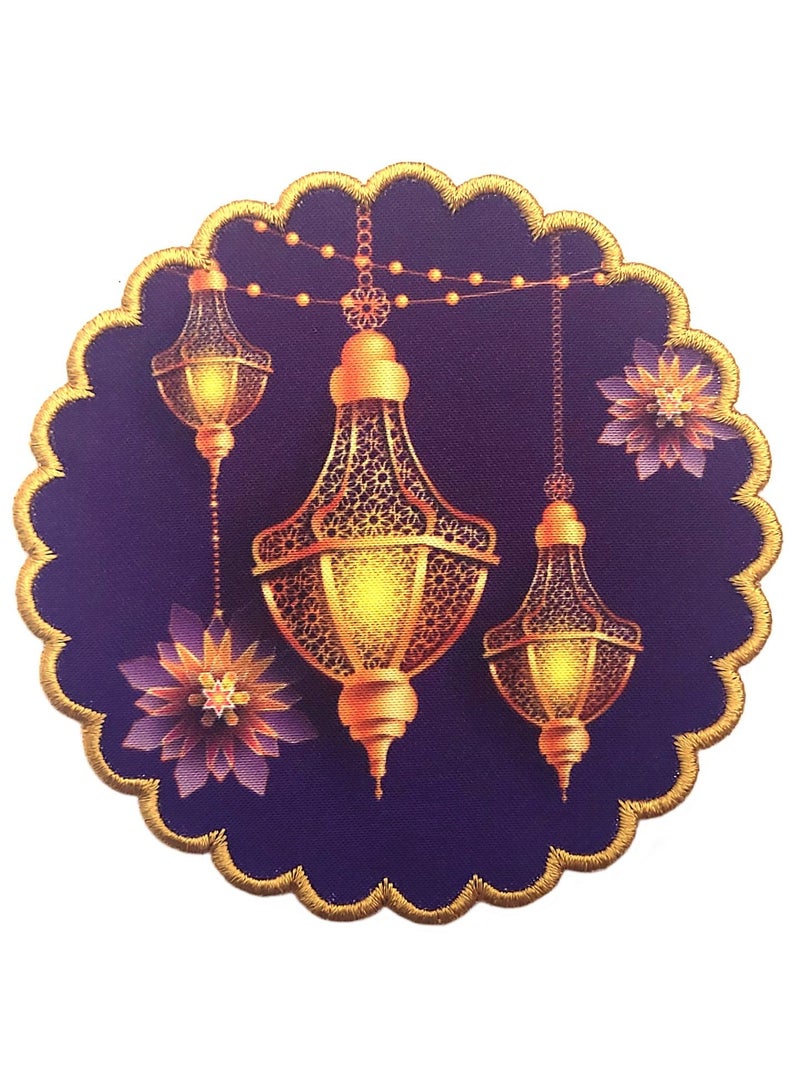 Alwan طقم عيد ورمضان كريم مكون من 6 حوامل أكواب و1 عداء - Image 3