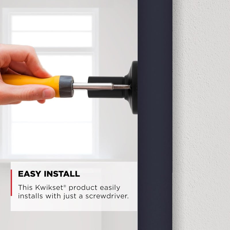 Kwikset Henley Dummy Door Handle Single Sided Lever for Closets French Double Doors and Pantry Matte Black NonTurning Reversible Interior PushPull Lever with Microban Protection - Image 3