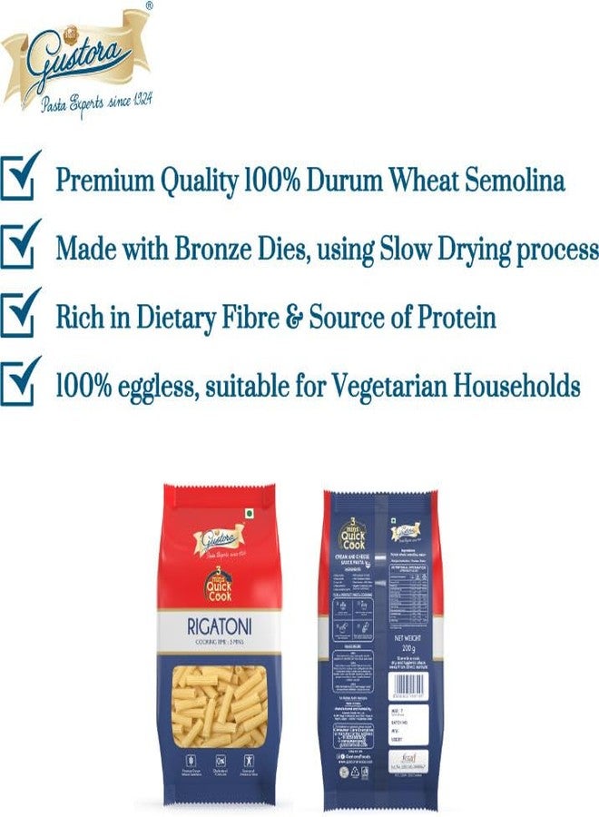 Gustora Healthy Farfalle & Rigatoni Pasta Combo Made Of Durum Wheat Semolina I Rich In Protein & Fibre I Zero Cholesterol I Vegetarian I No Trans - Fat I Cooking Time 10 Min - 700 Gm - Image 5