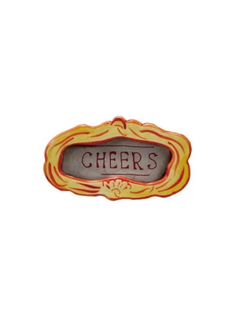 The Saffron Souk Hand-Painted Stoneware Mini Photo Frame Magnet - "cheers"