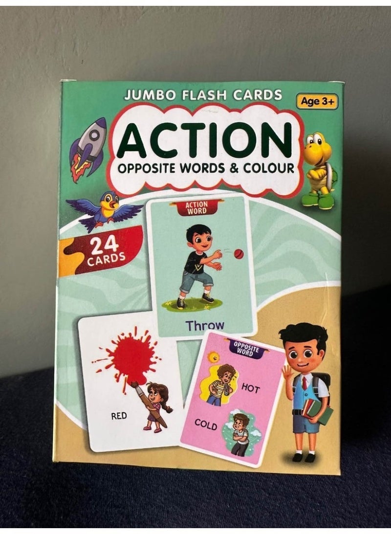 Actions, Opposite Words & Colors Big 24 Flash Cards Set - Image 5