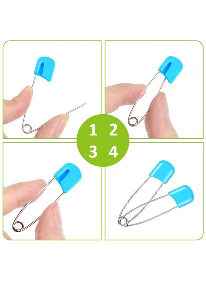 Joyberg 100 Pcs Diaper Pins, 2.2in Diaper Pins for Cloth Diapers Heavy Duty, Stainless Steel Baby Safety Pins, Plastic Head Baby Pins with Safe Locking Closures (6 Colors) - Image 5