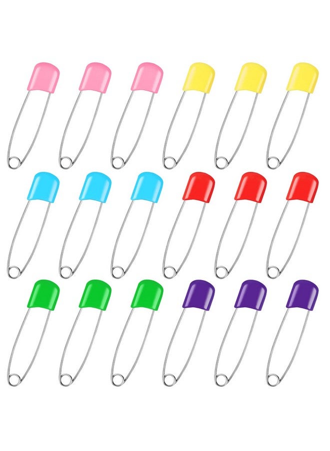 Joyberg 100 Pcs Diaper Pins, 2.2in Diaper Pins for Cloth Diapers Heavy Duty, Stainless Steel Baby Safety Pins, Plastic Head Baby Pins with Safe Locking Closures (6 Colors) - Image 1