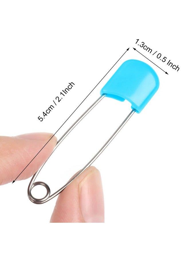 Joyberg 100 Pcs Diaper Pins, 2.2in Diaper Pins for Cloth Diapers Heavy Duty, Stainless Steel Baby Safety Pins, Plastic Head Baby Pins with Safe Locking Closures (6 Colors) - Image 2