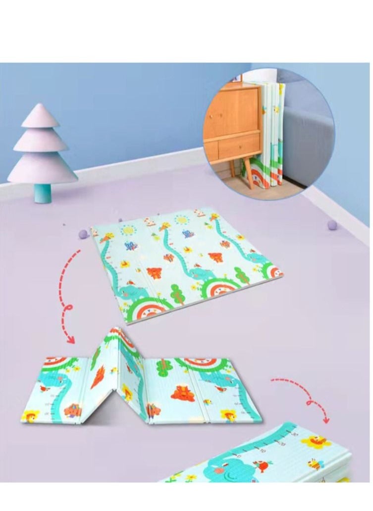 EMZJ - 200 x 180 x 1 cm Baby Crawling Play Floor mat Foam Non-Toxic Foldable Reversible Playing Mat - Tall Elephant Trunk & Different Designs - Image 1