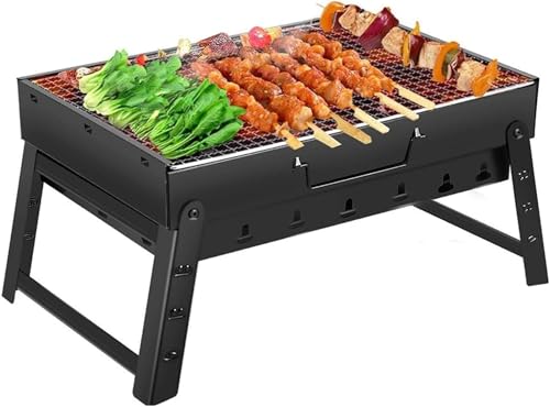 SURPZON Charcoal Grill BBQ Grill Folding Portable smoker Barbecue Mini Barbecue desk Tabletop Outdoor Grill for Camping Picnics Garden Beach Party black - Image 1