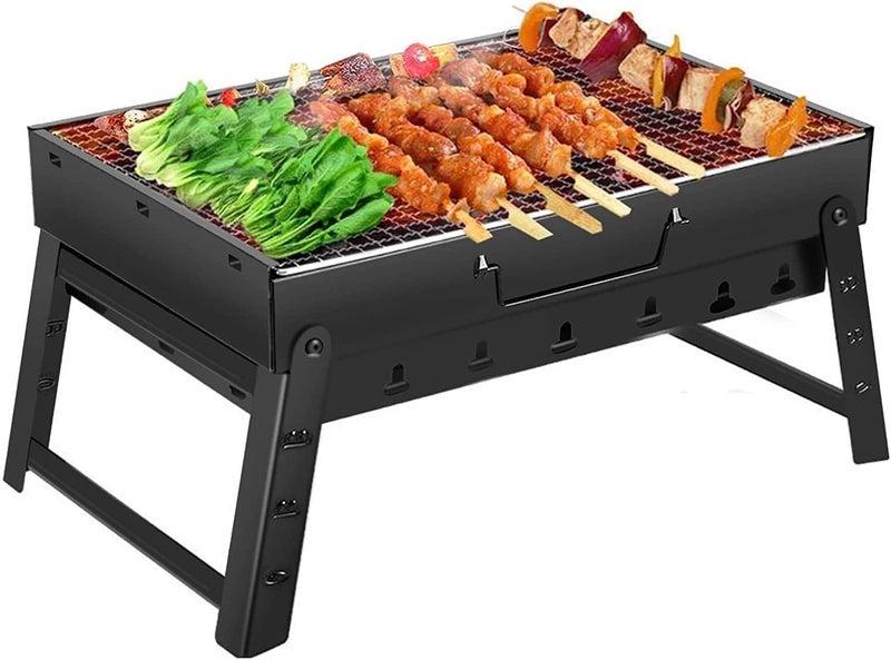 SURPZON Charcoal Grill BBQ Grill Folding Portable smoker Barbecue Mini Barbecue desk Tabletop Outdoor Grill for Camping Picnics Garden Beach Party black - Image 2